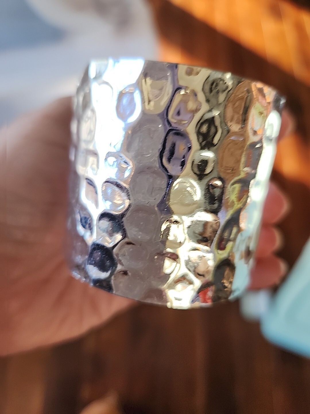 Alabama Crimson Tide Bracelet Cuff Hammered Silver Tone Metal Chunky Wide