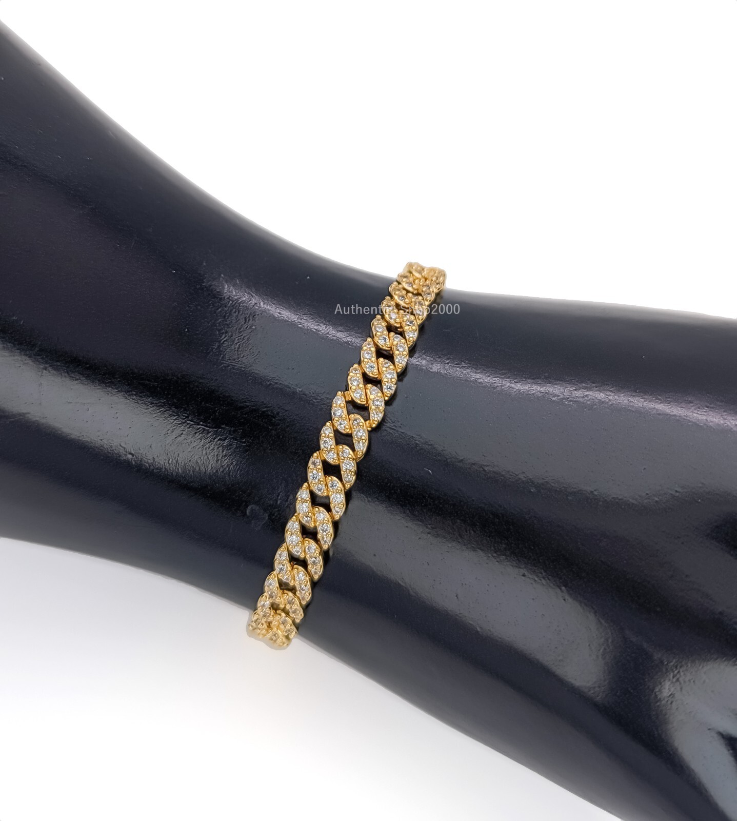 New 100% Authentic PANDORA 14K Gold Timeless Pavé Cuban Chain Bracelet 563008C01