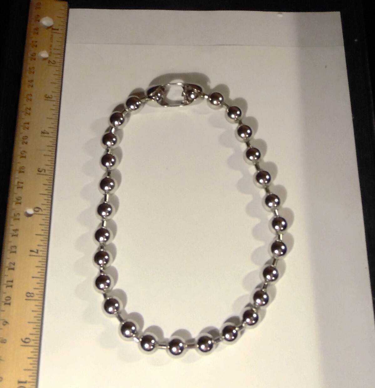 12mm Ball Chain Necklace Choker 18″ ~ NPS Steel Beads 1/2″ ~ Danny Count Koker
