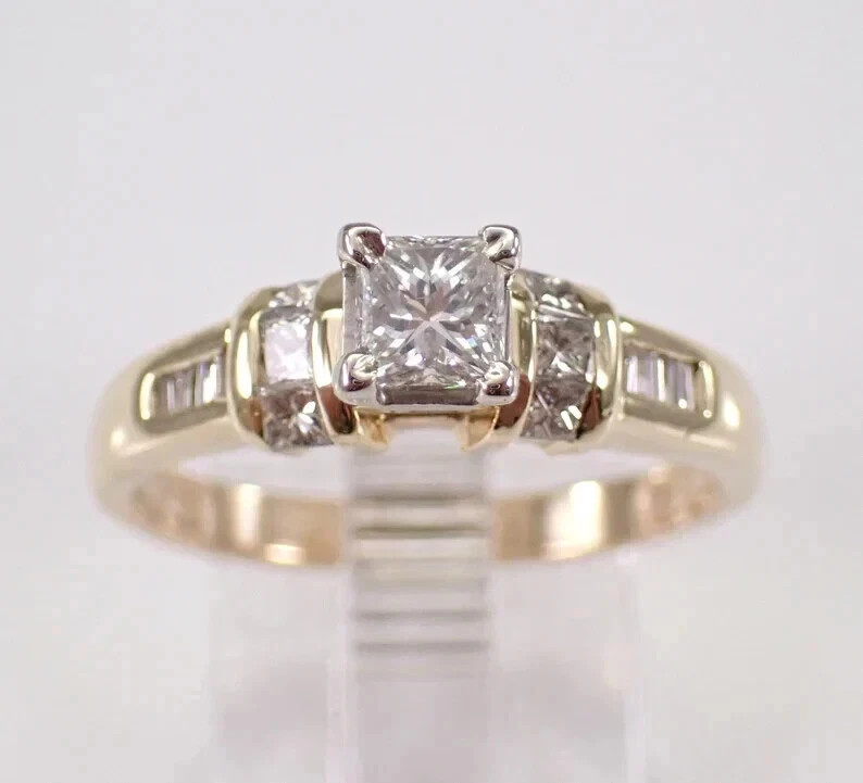 2.0Ct Princess Cut Simulated Diamond Women’s Wedding Ring 14k Yellow Gold Plated