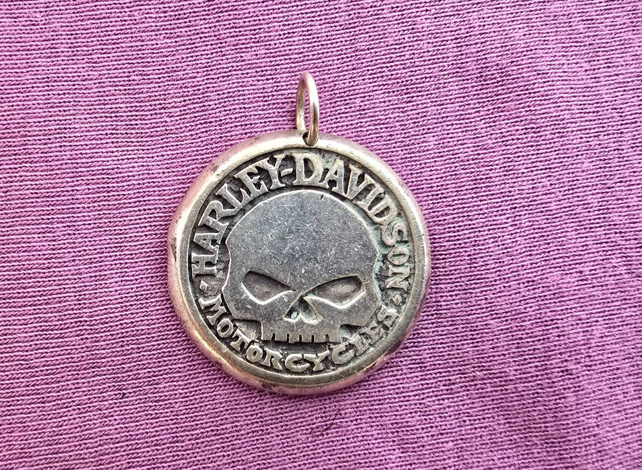 MOD Sterling Silver Harley Davidson Skull Pendant