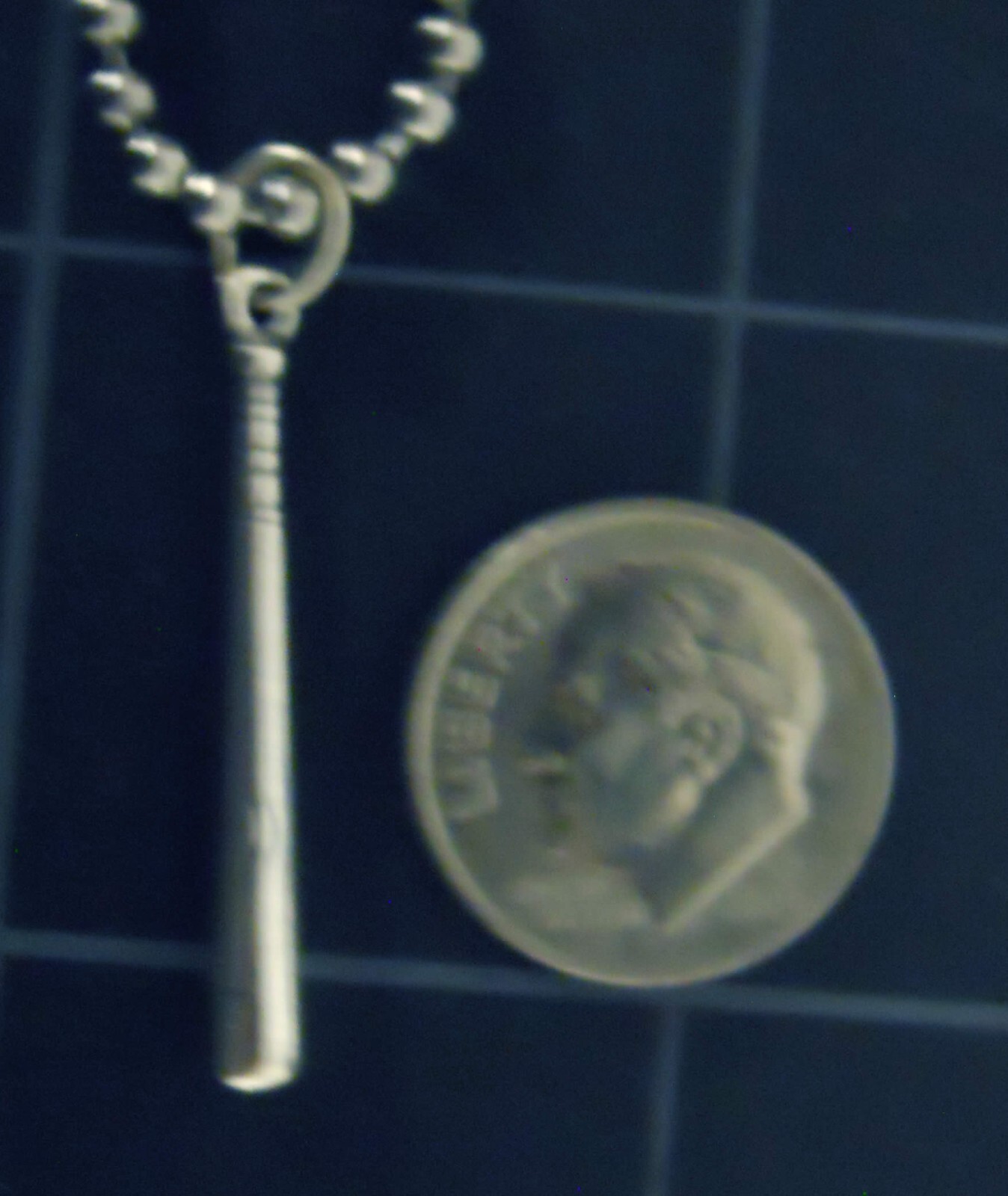 Baseball Bat Necklace Sterling Silver Pendant New Tiny Stainless Ball Chain