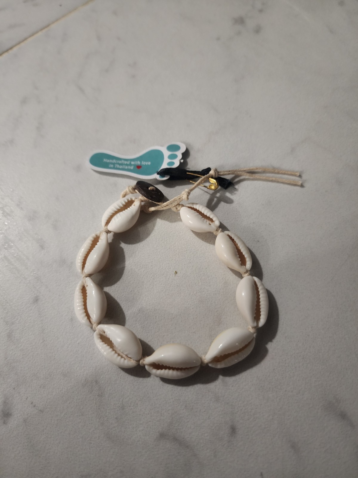 Lotus & Luna Hemp Cowry Shell Anklet New