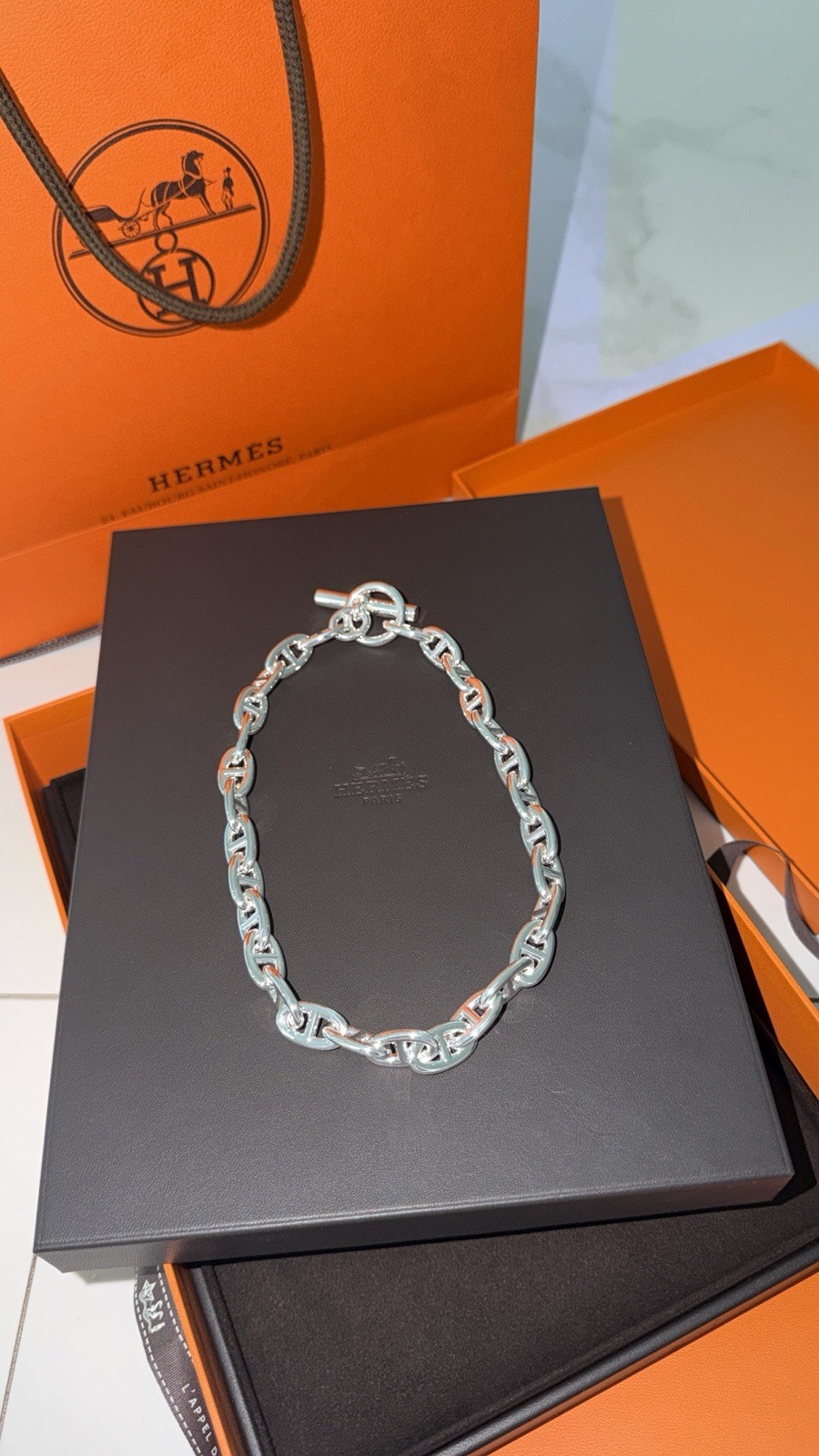 RARE BNIB HERMES Chaine d’ancre Choker necklace large model