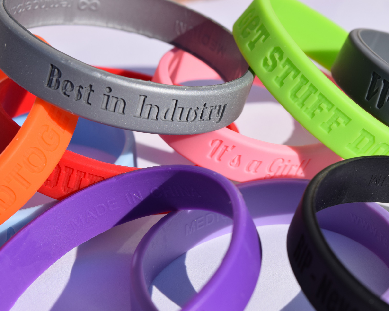 Classic Custom Debossed Silicone Wristbands – Personalized Rubber Bracelets