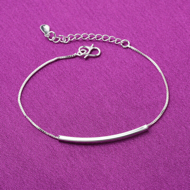 Women’s 925 Sterling Silver Horizon Bar Anklet Foot Chain Ankle Bracelet #AB65