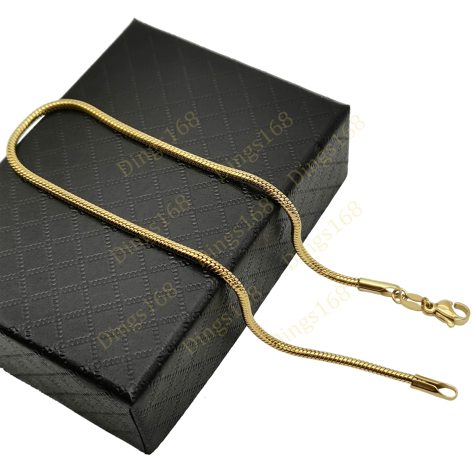 Men&Women’s Genuine 18K Yellow Gold Filled 2mm Snake Chain Bracelet/Anklet 8inch
