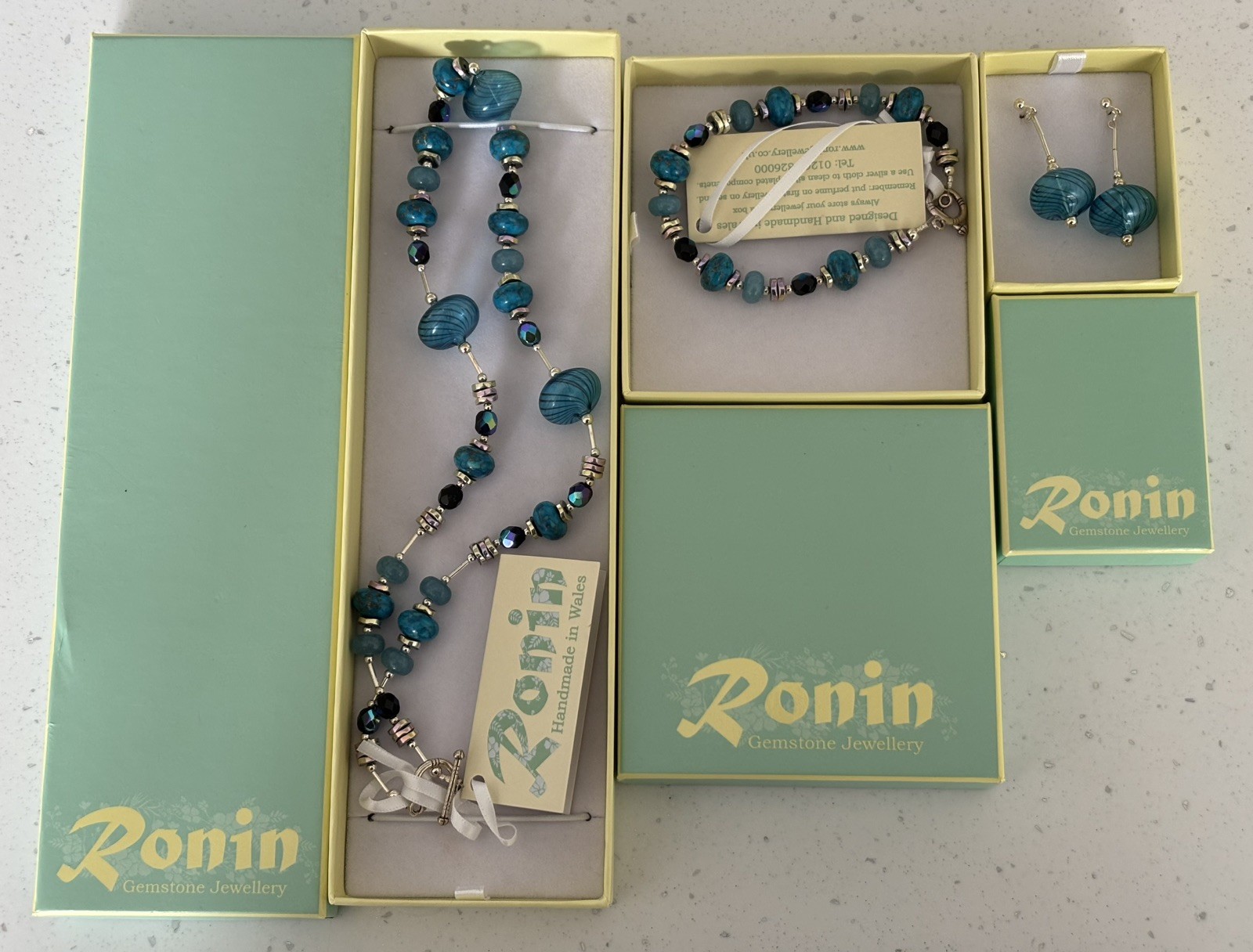 Ronin Necklace and Bracelet Set Multicoloured Gift Boxed Unworn New
