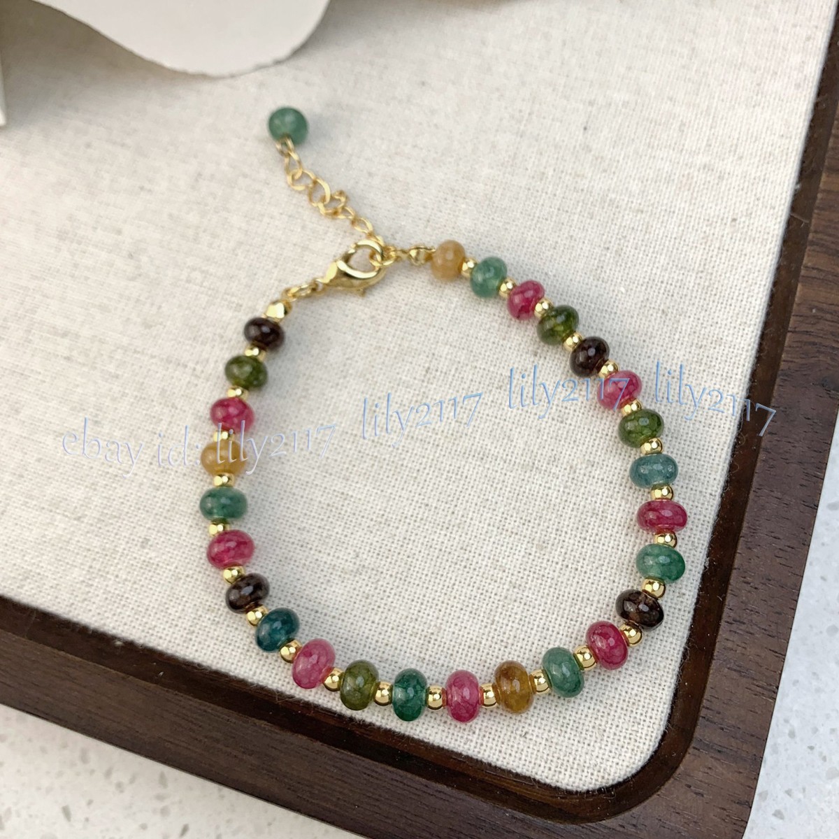 Beauty Natural Colorful Tourmaline Rondelle Gemstone Beads Necklace Bracelet Set