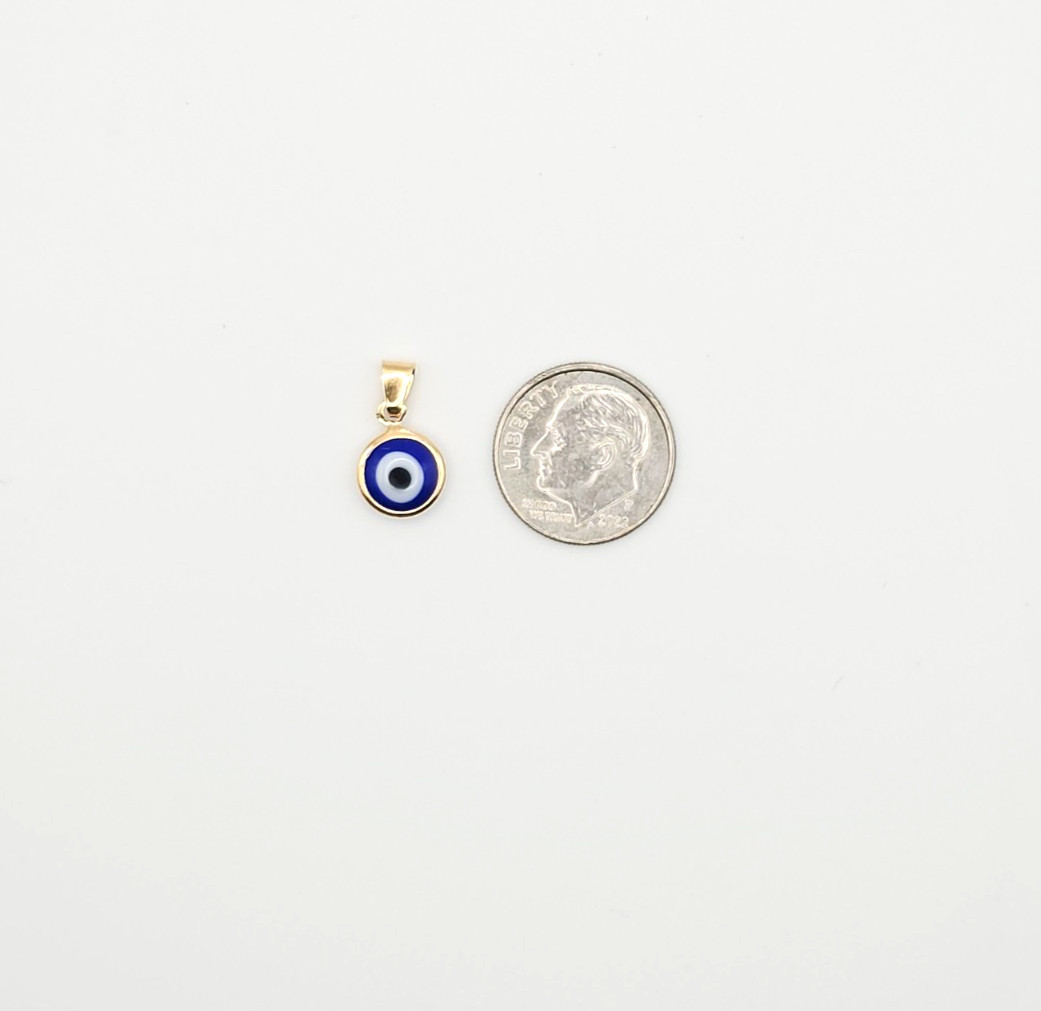 Charm Pendant Evil Eye Blue Gold Filled 18k – Dije Ojo turco proteccion 7mm