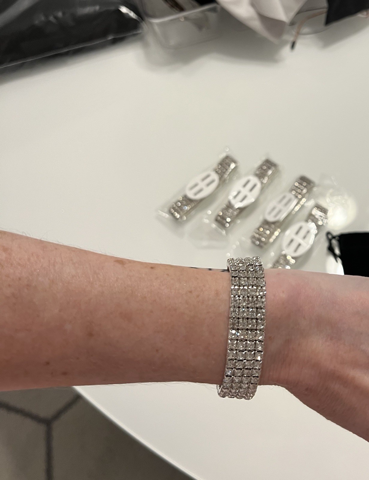 Elastic Rhinestone Wrist Corsage Bracelet