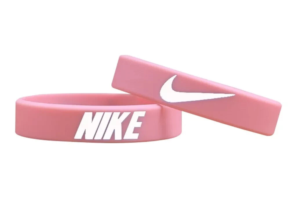 Nike Baller Band Silicone Rubber Bracelet Pink White Dunks AF1 BEST RATED ✨