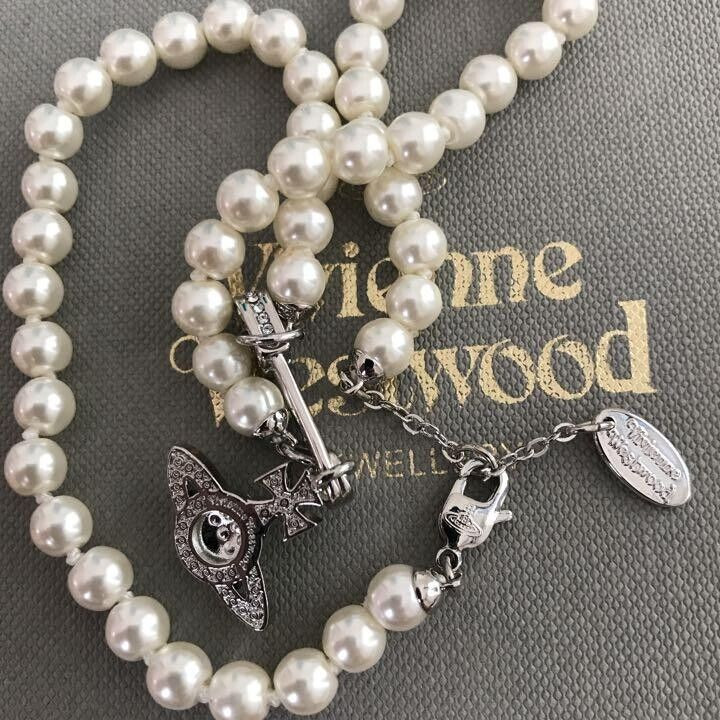 Vivienne Westwood Orb Necklace Choker White 1 Row Pearl Silver Outlet authentic