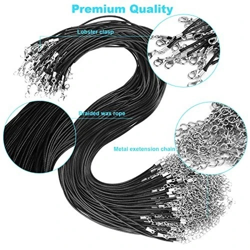 100PCS 18” Leather String Charms Necklace Cords Wholesale Rope Bulk Lot Cords
