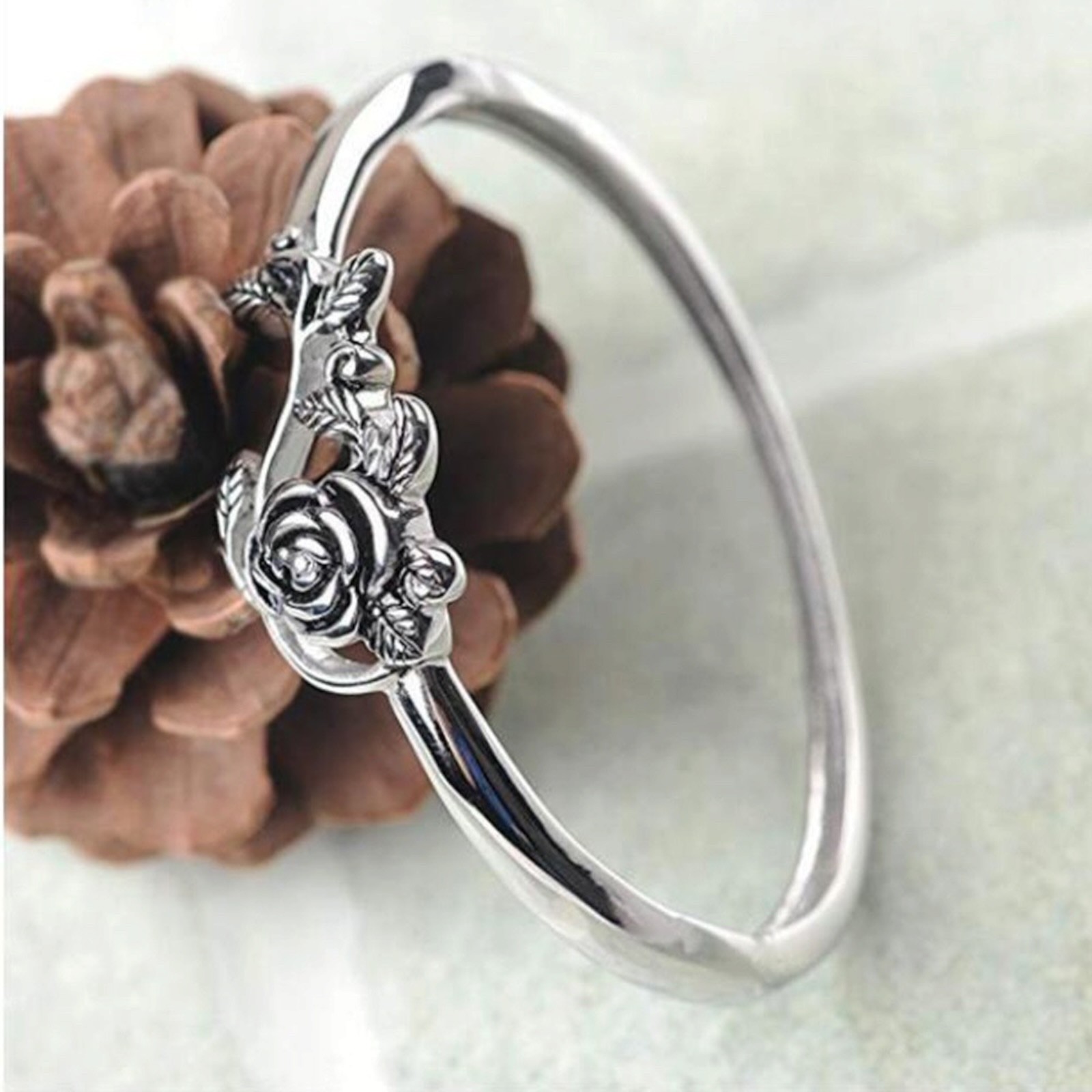 Flower Gorgeous 925 Silver Rings for Women Jewelry Party Rings Size 6-10 #4
