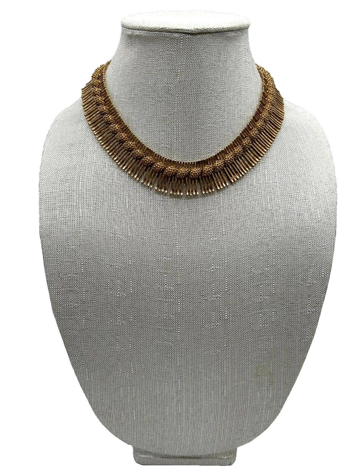 Vintage Estate Women’s MCM Lisner Gold Tone Cleopatra Collar Fringe Necklace HTF
