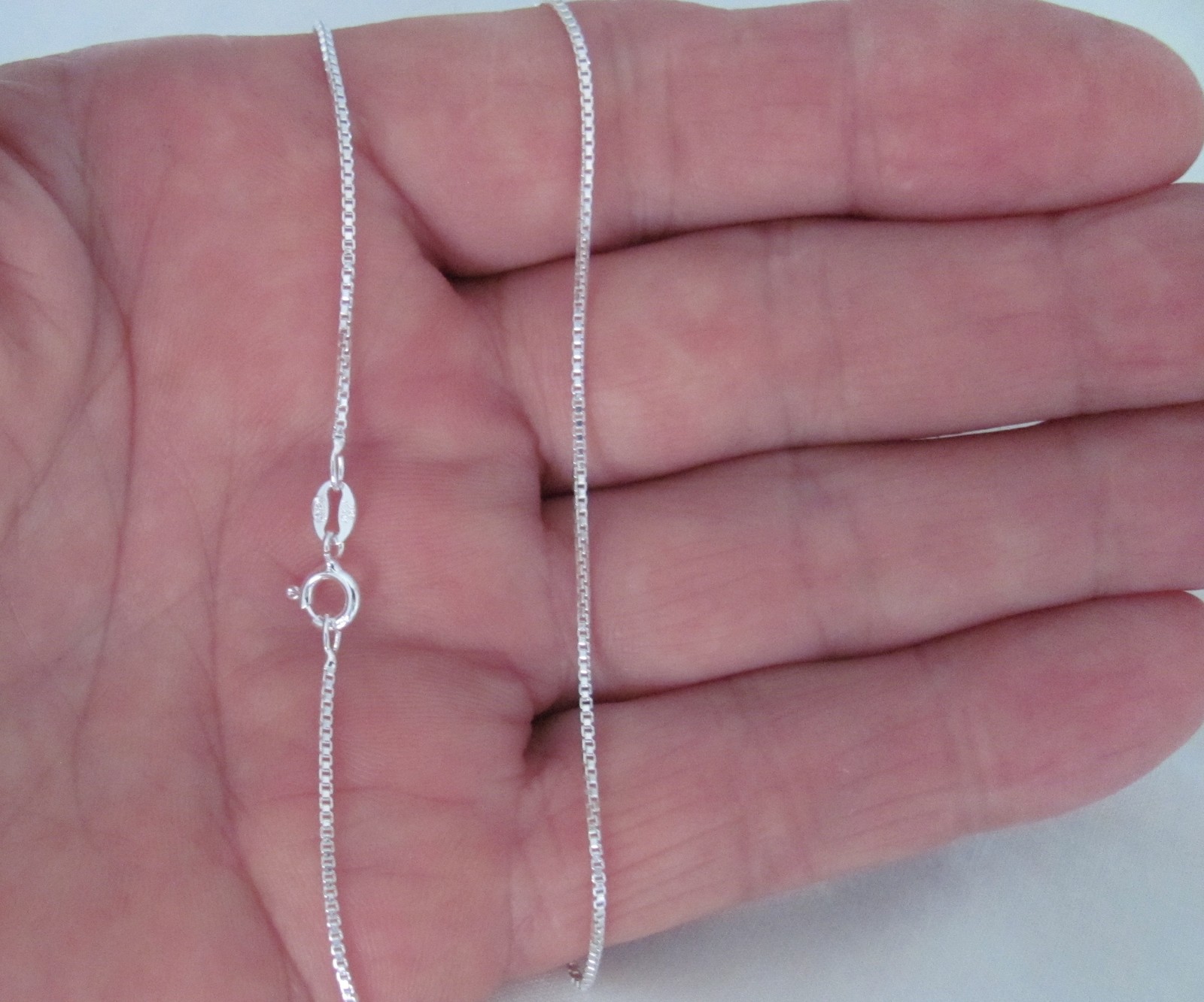 Sterling Silver 925 dainty 1mm Box Chain 14,16,18, 20, 22, 24