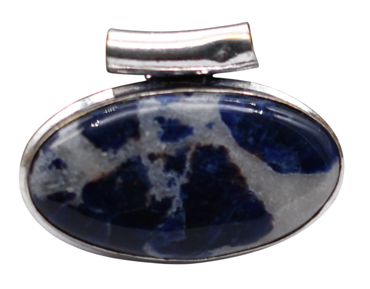 Sodalite Natural Gemstone Antique Silver Plated Pendant 1.5″ J 800