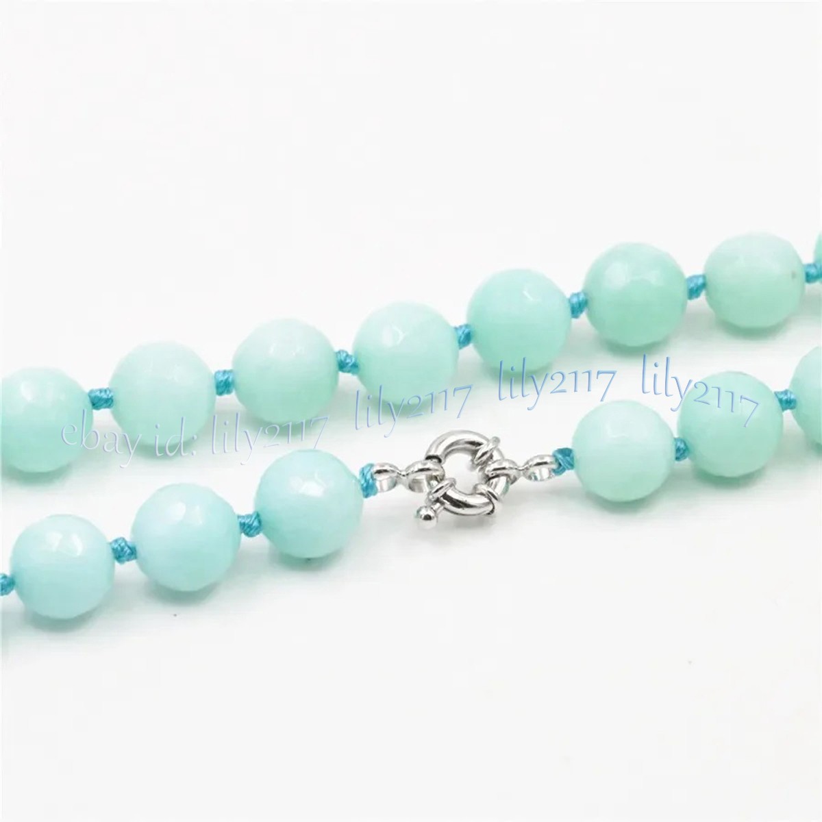 Natural Blue Amazonite Round Gemstone Beads Necklaces 16-48 inch 6/8/10/12/14mm