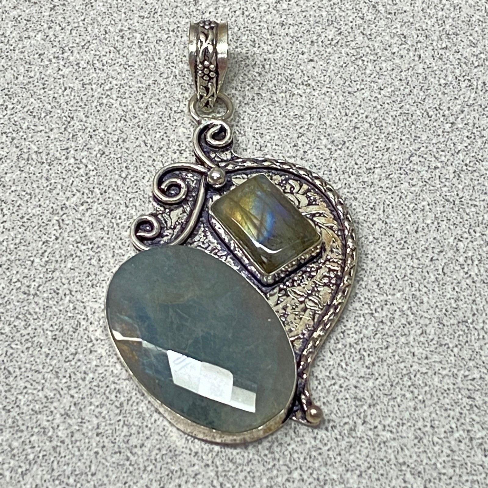 Sterling Silver Handmade Gemstone Pendant Artisan Statement Boho Unique Design