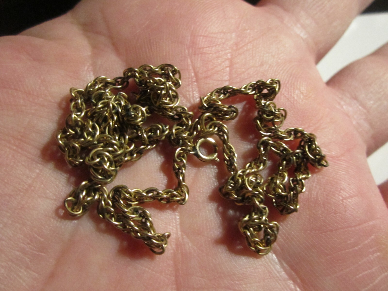 12K GOLD FILLED ROPE CHAIN NECKLACE 7 GRAMS 20″ LONG- AG