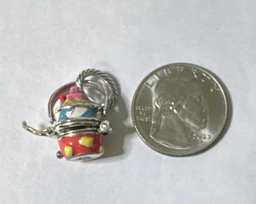 Brighton BEACH PAIL hinged Charm NWOT List $32 Rare Find!