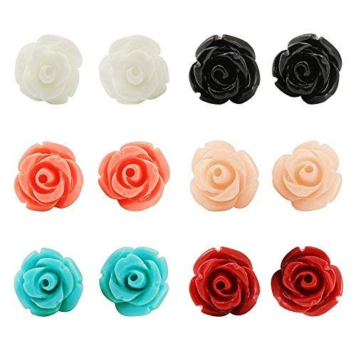 JewelrieShop Handcrafted 12 Count (Pack of 1), #M01. 8mm Assorted x 6 Pairs