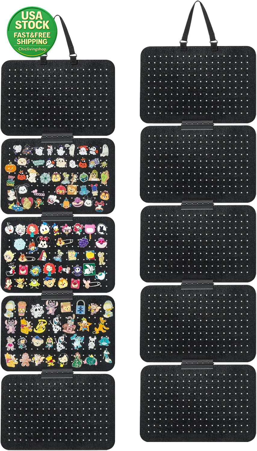 Hanging Enamel Pin Display Panel Detachable Brooch Collection Holder Black