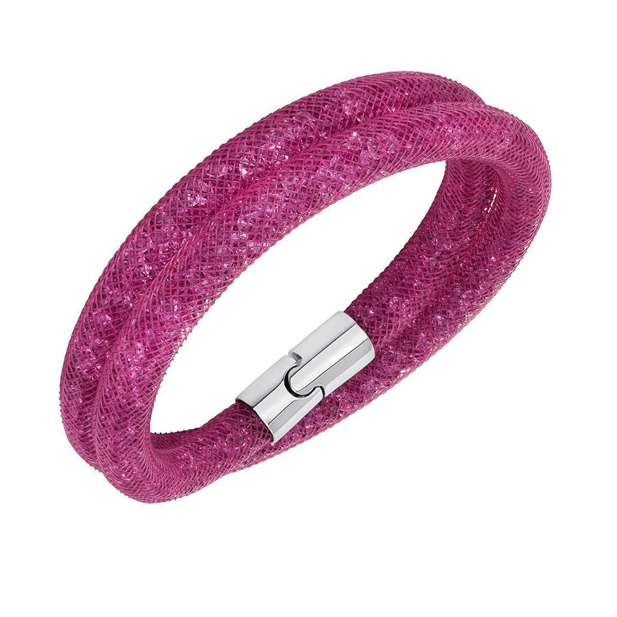 Swarovski 5089833 Women’s Stardust Fuchsia Double Wrap Bracelet