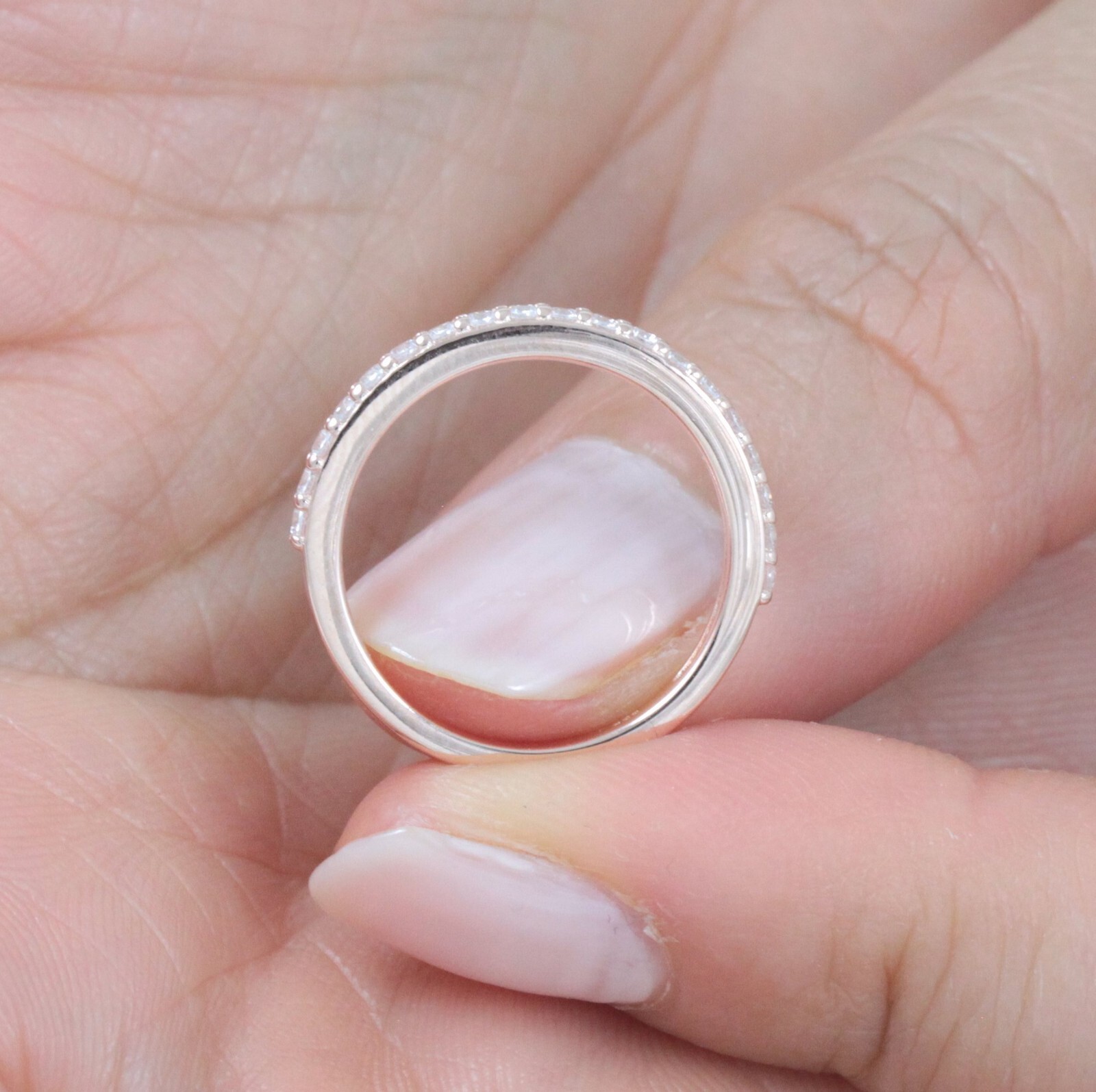 Rose Gold Plate 925 Sterling Silver 1.9mm Wedding Band Ring Size 2.5-15 SA52R