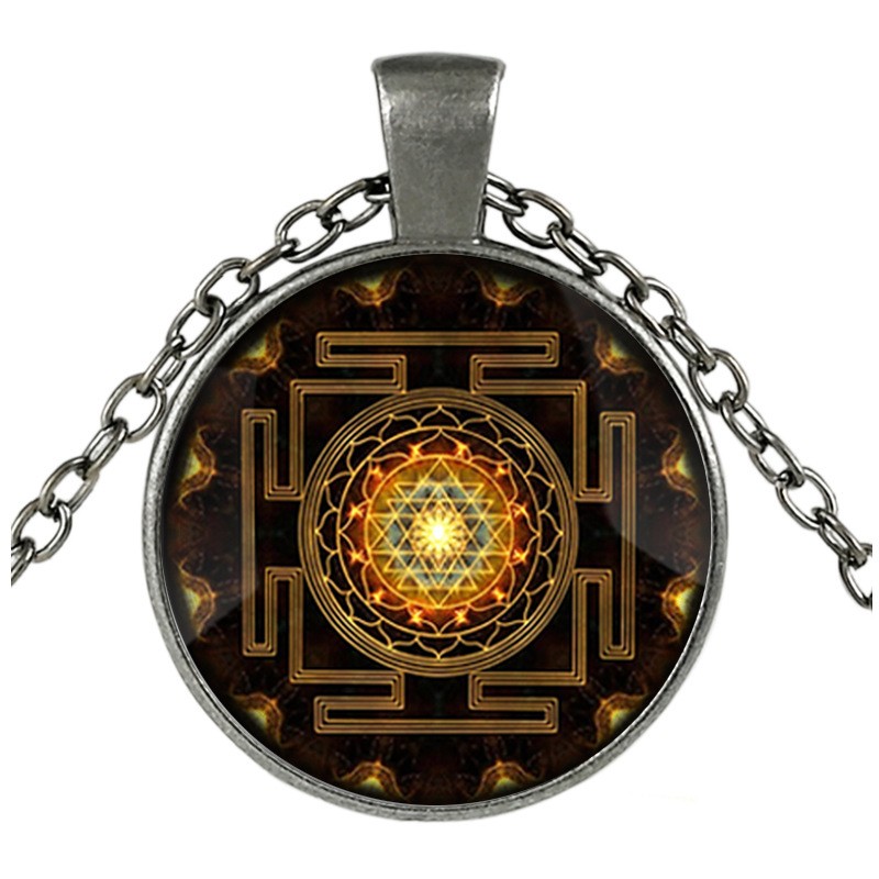 Sacred Sri Lanka Yantra Time Gem Pendant Necklace Jewelry Gift for Women