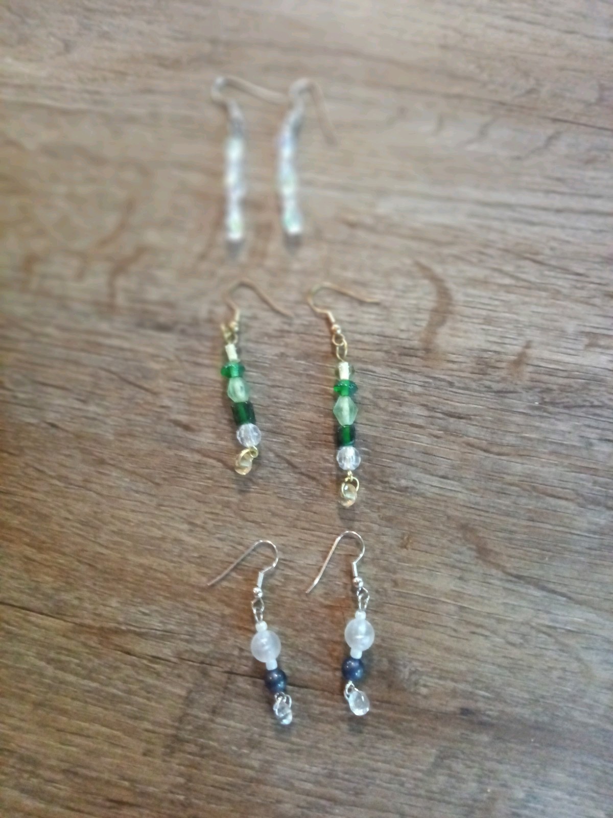 Lot of 3pair of Handmade Beaded Earrings Dangle Drop Hook Pierced Jewelry