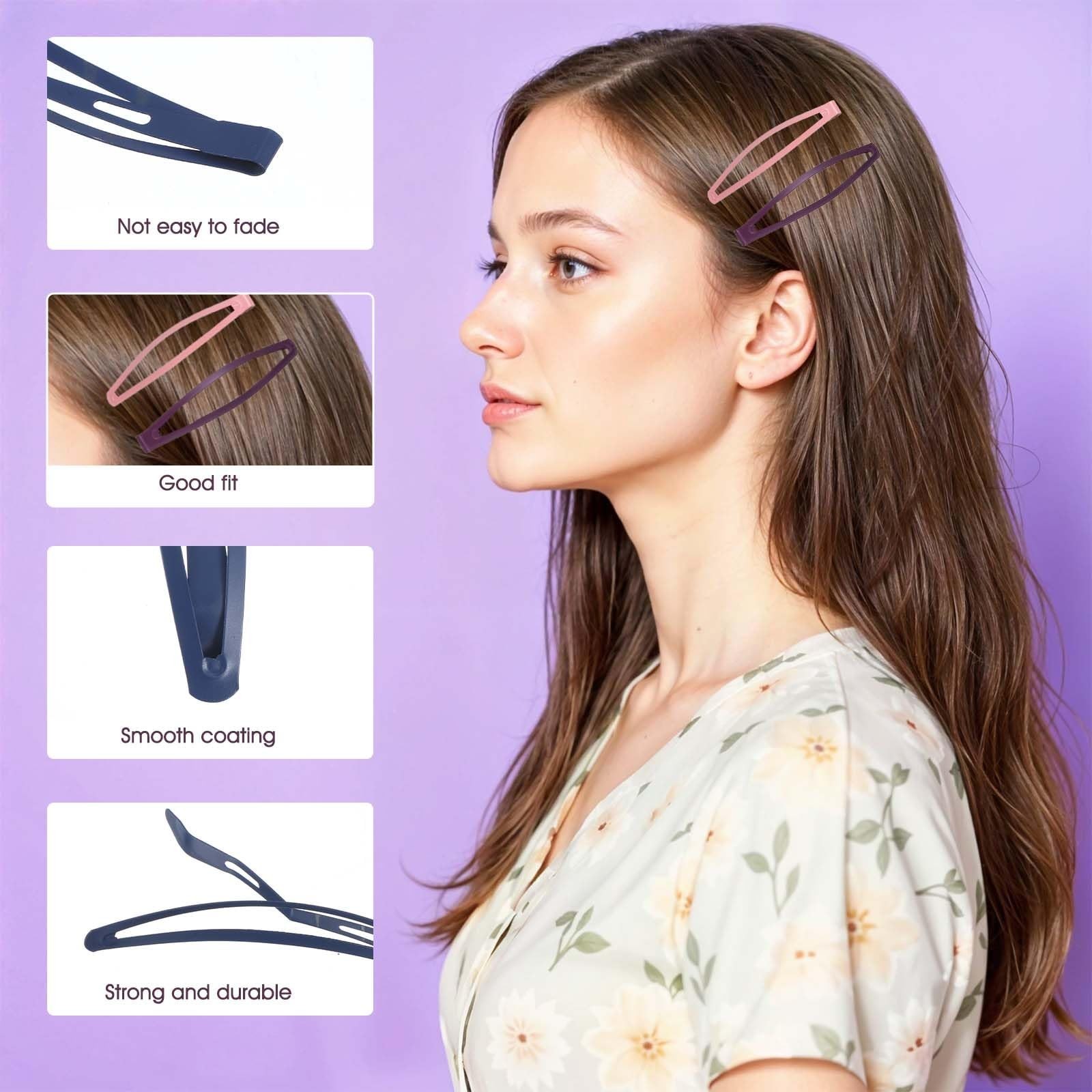 40 Pcs Metal Snap Hair Clips 3.15 Inch Water Drop Non Slip Hair Barrettes Non…