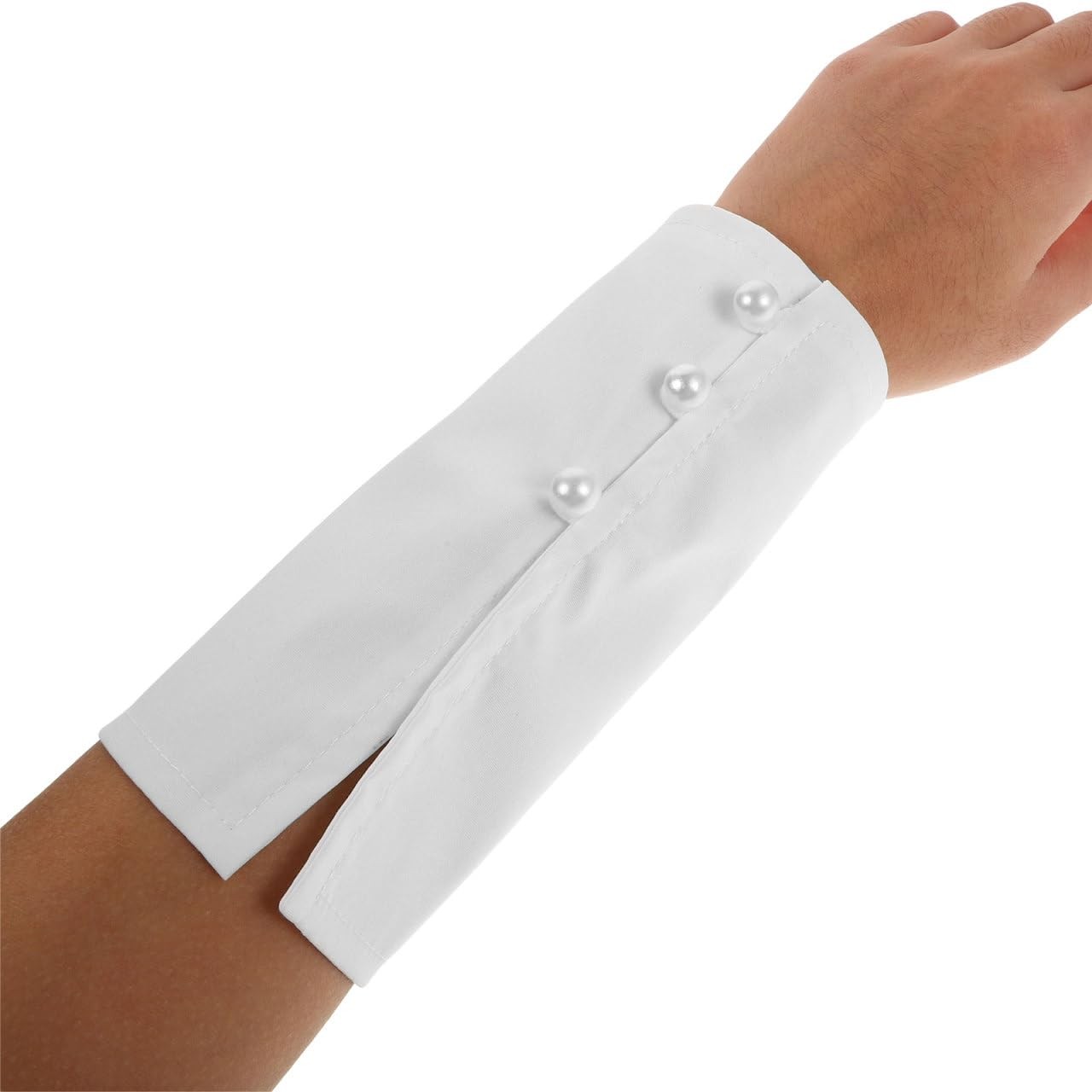 1 PCS White Fake Blouse Wrist Sleeves Detachable False Cuff Shirt Accessory