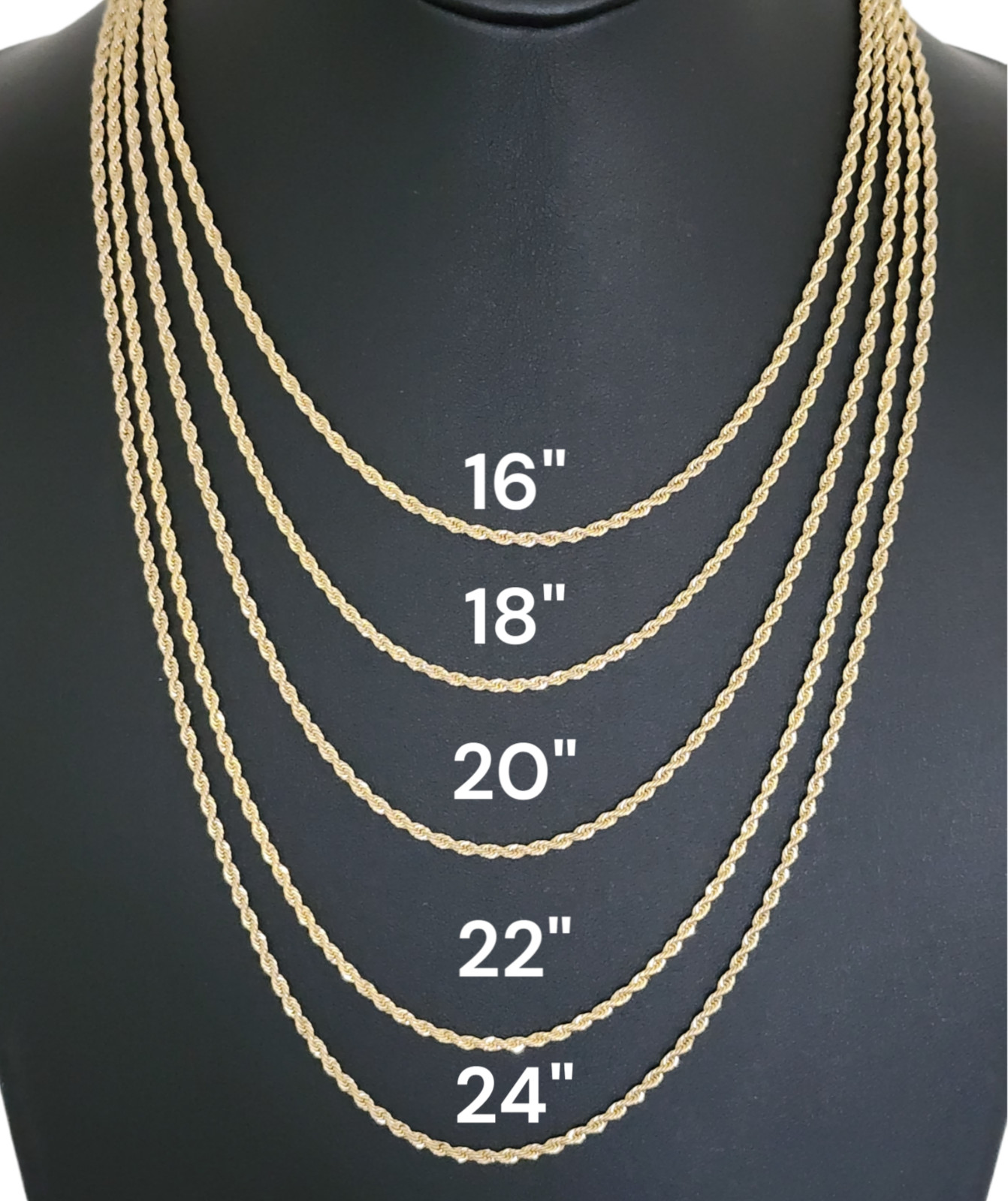Stainless Steel Gold Plated Rope Chain 2mm Hip Hop Jewelry Unisex, Women, Men