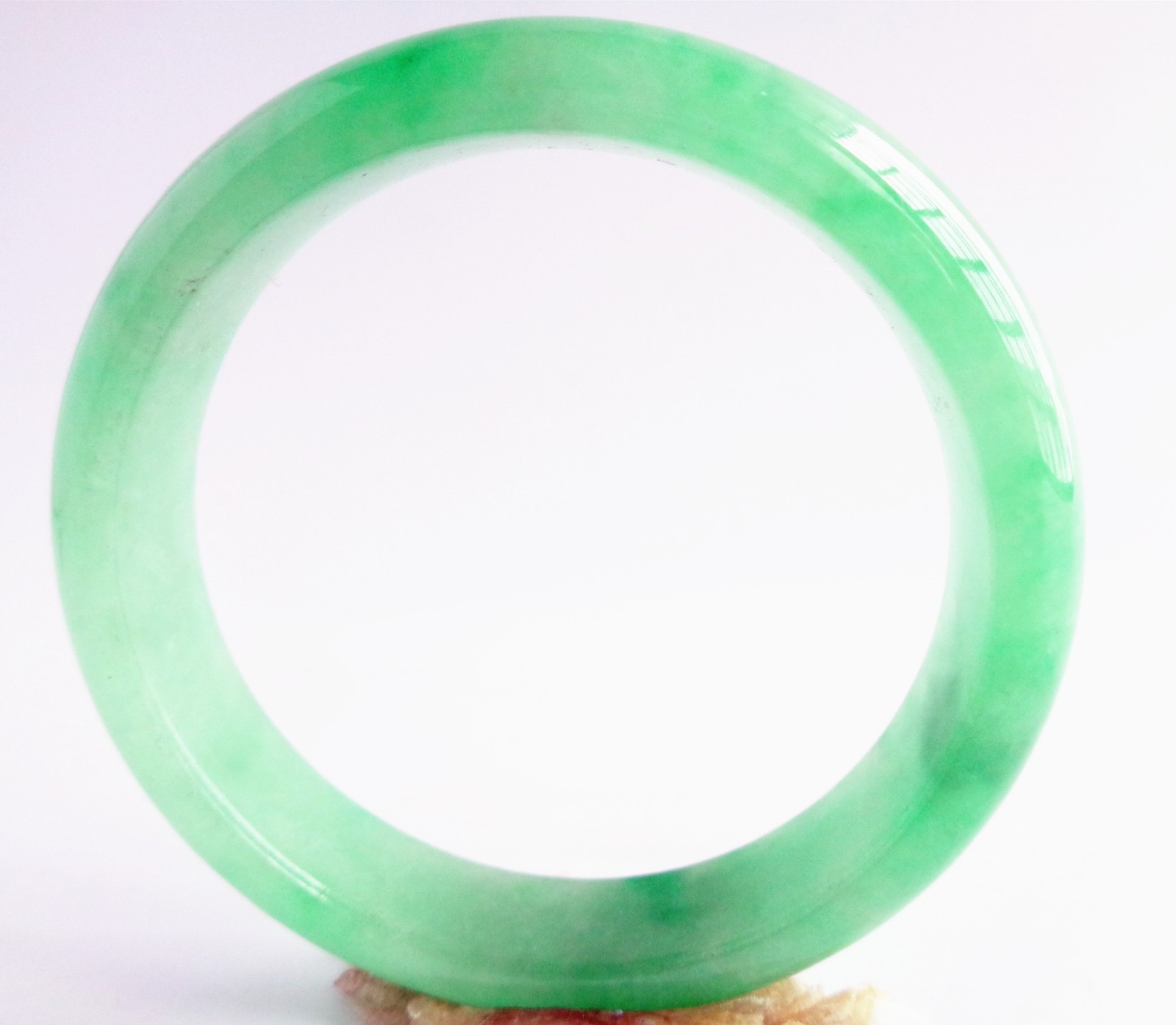 53mm Green Jadeite Jade Carved Bangle Bracelet Jade Bracelet R128