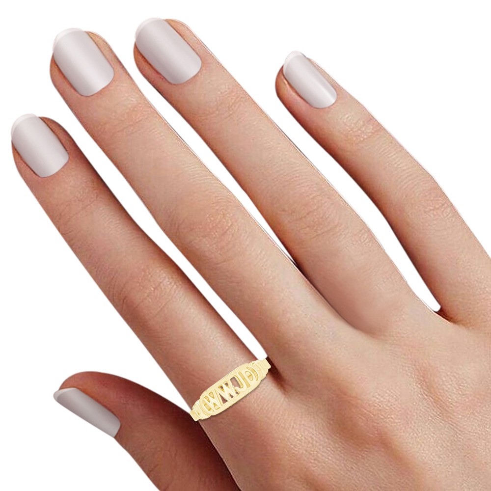 What Would Jesus Do “WWJD” Designer Ring 14k Yellow Gold Plated 925 Silver