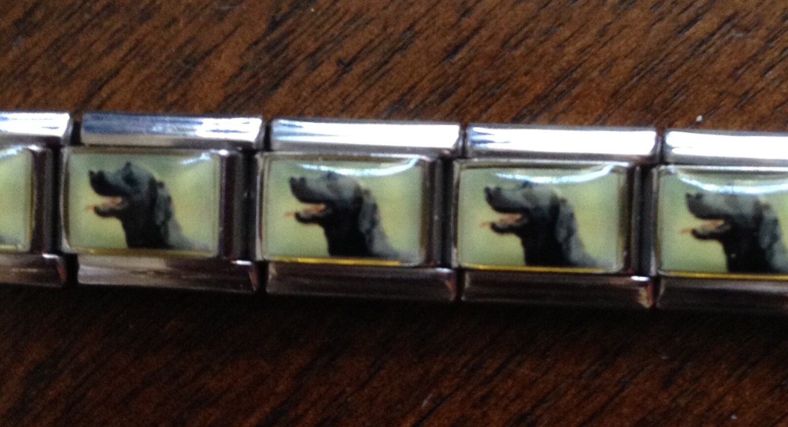 BLACK LABRADOR DOG BREED ITALIAN CHARM BRACELET LINK 9MM STAINLESS STEEL NEW