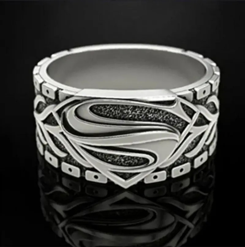 DC Comics Superman Sleek Stainless Ring Band Super Hero Movie Jewelry