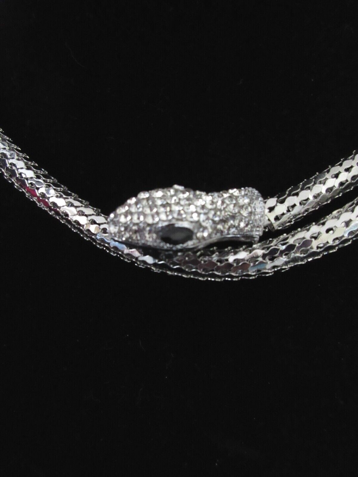 Snake Necklace Rhinestone Wrap Mesh Choker Silver Gold Serpent Hair Body Chain