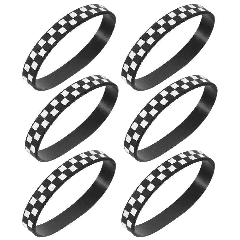 12PCS Silicone Checkered Wristbands Bracelets for Car Party Sports Event
