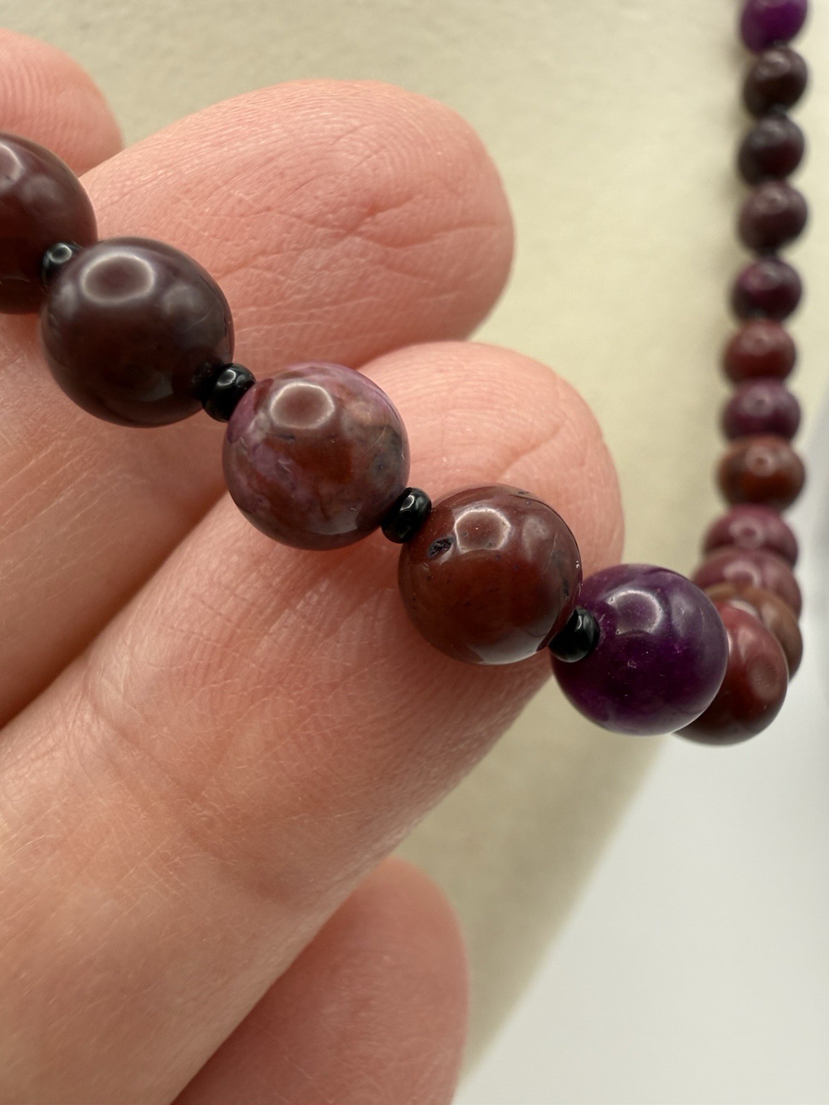 Sugilite Gemstone Necklace | 6mm Beads | 18 Inch