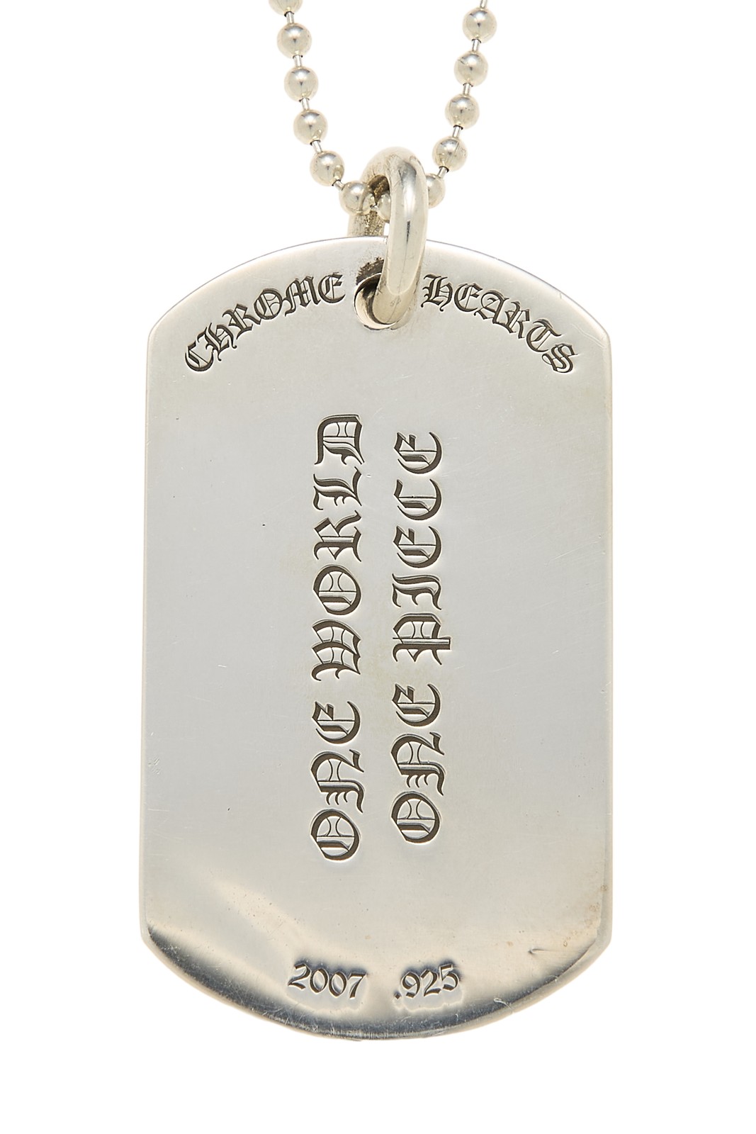 Chrome Hearts Sterling Silver One World One Piece Dog Tag Chain – WGACA