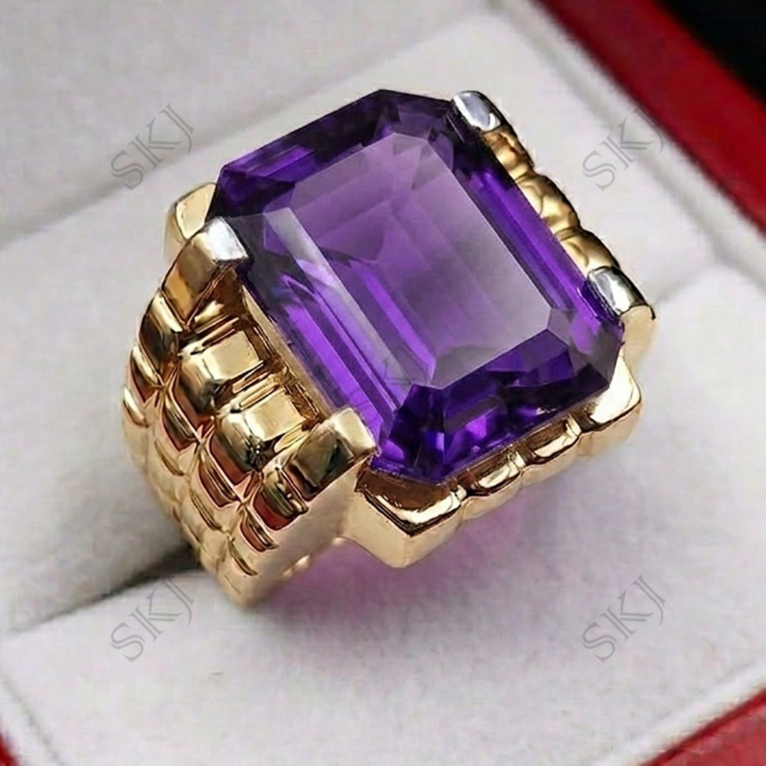 NAtural Amethyst Ring 925 Sterling Silver Stylish Mens Ring, Hand MAde Ring