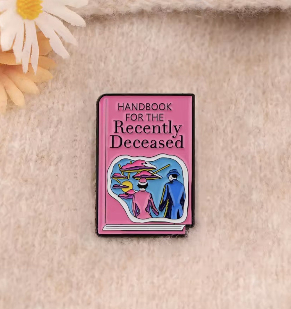 Recently Deceased Style Handbook Pin 1pc Pin Rubber Backer Horror FREE SHIPPING