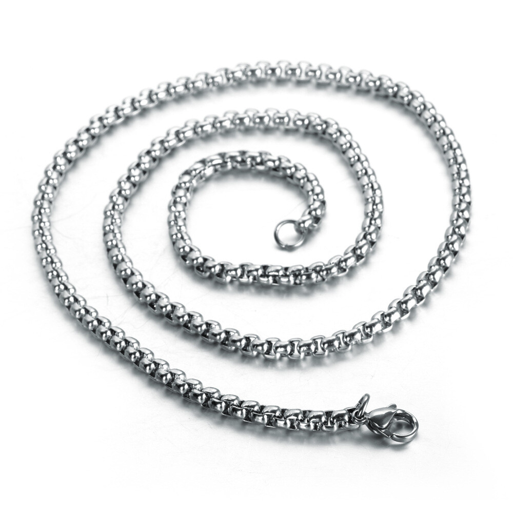 5/10/20pcs Wholesale 2/3/4/5mm 316L Stainless Steel Silver Rolo Chain Necklace