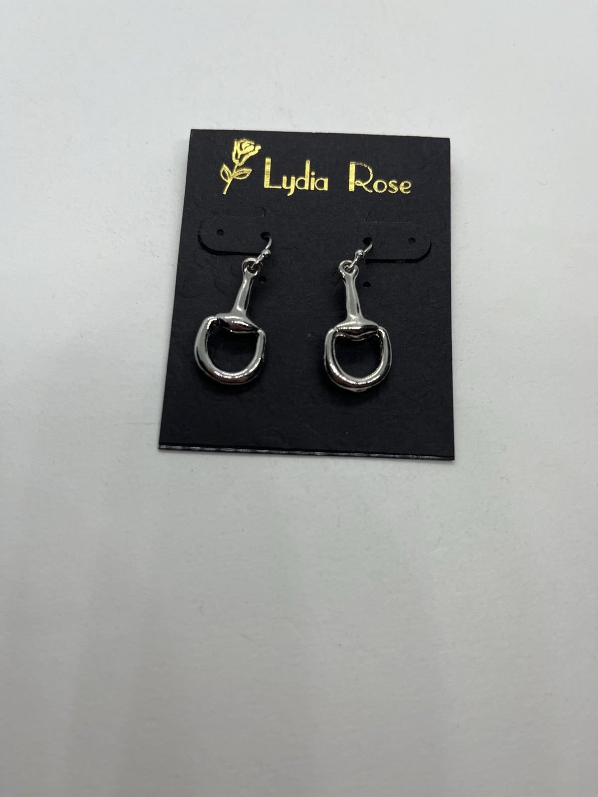 Lydia Rose Silver Tone Horse Stirrup Dangle/Drop Hook Earrings, No Stone