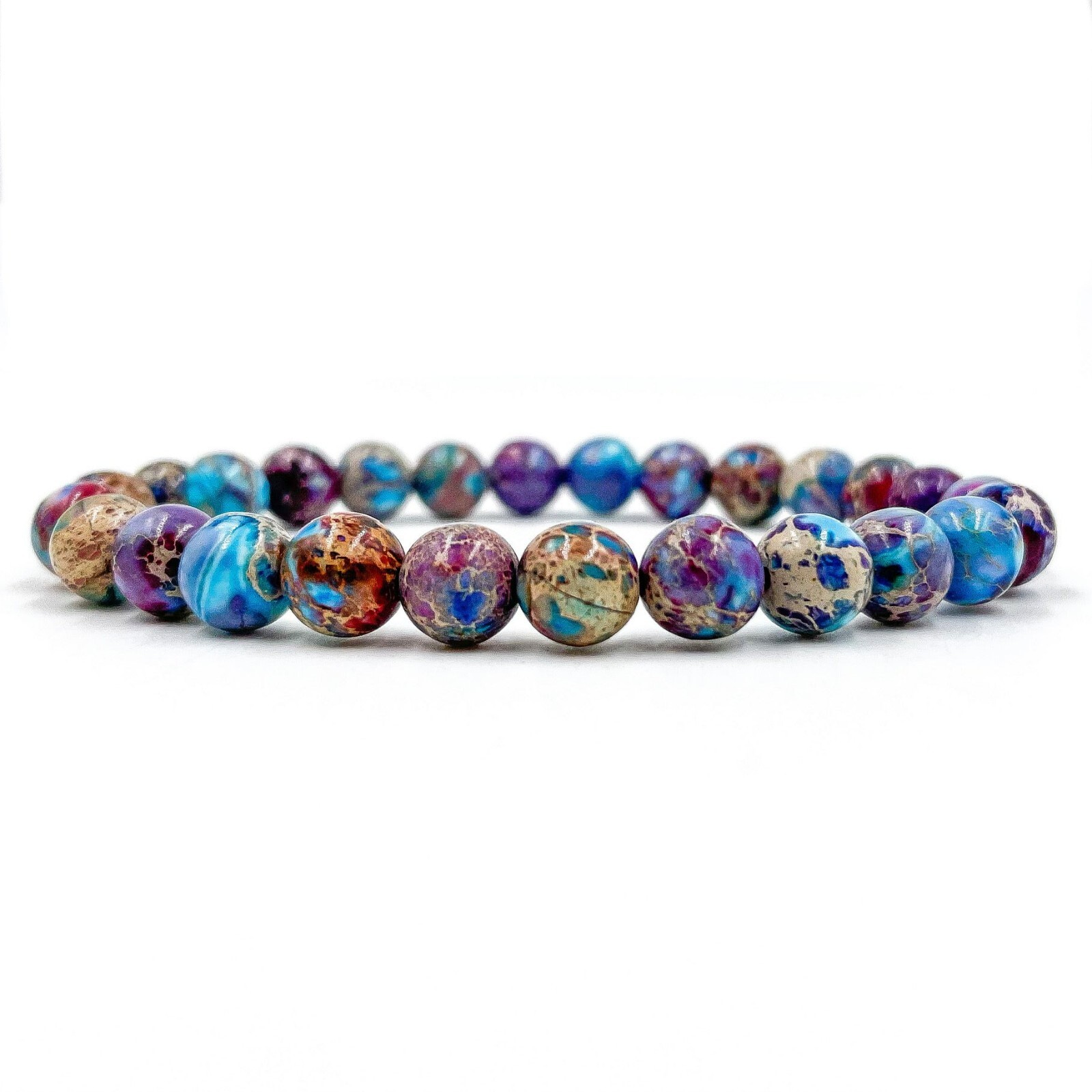 10mm Galaxy Sea Sediment Jasper Stone Bracelet Healing Gemstone Bracelet Gift