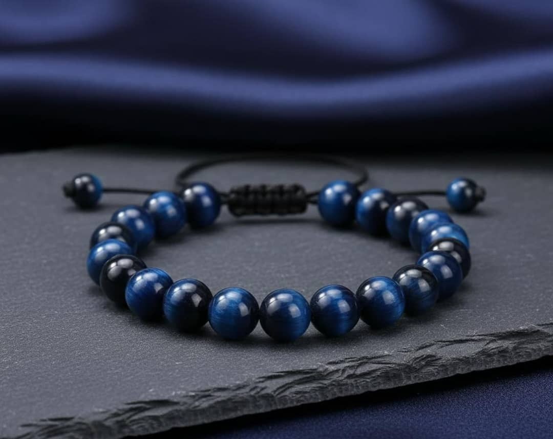 Natural Stone Bracelet Handmade Adjustable 8mm Beads Multiple Colors Available