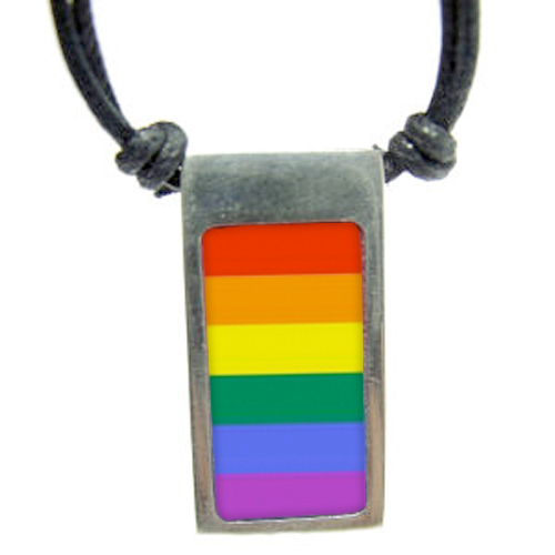 Pride Shack – Gay Pride Flag Design Necklace – LGBT Rainbow Pewter Pendant